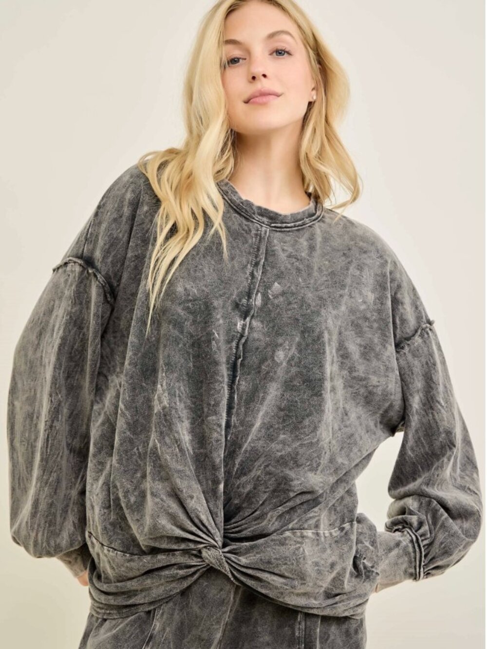 #291 JHER 100% COTTON RUCHED FRONT TOP